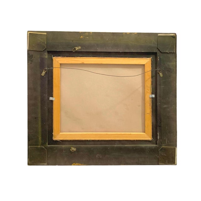 Brown Late 20th Century Painting Chicken and Sheep Oil on Canvas Signed and Framed Large Vintage Fine Art For Sale - Image 8 of 8