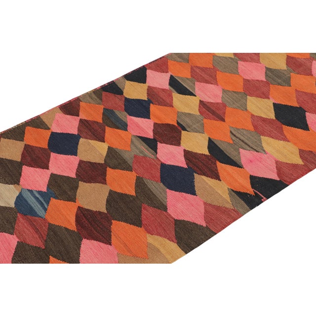 Rug & Kilim 1950s Vintage Karadagh Persian Kilim in Polychromatic Diamond Patterns by Rug & Kilim For Sale - Image 4 of 8