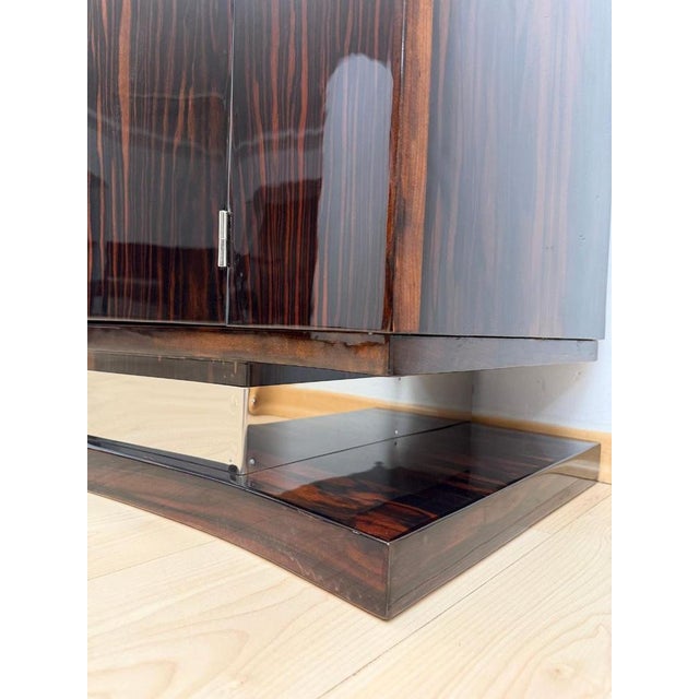 Art Deco Sideboard in Macassar, Marble & Chrome, France, 1930 For Sale - Image 15 of 18