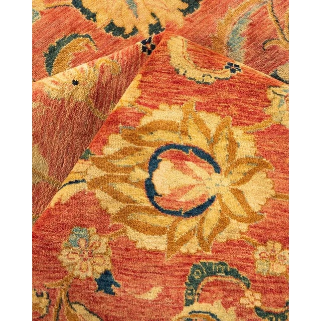 Textile Mogul, One-of-a-Kind Hand-Knotted Area Rug in Orange, 6' 1" x 9' 2" For Sale - Image 7 of 8