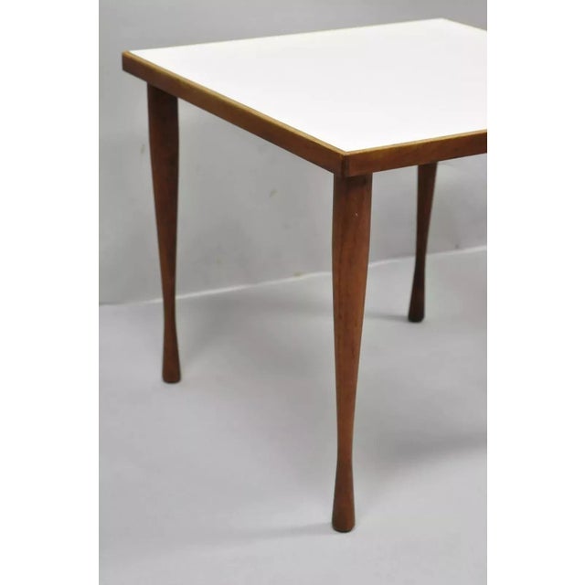 Hans Andersen Hans C Andersen Danish Mid Century Modern Teak & Formica Snack Side Table - Pair For Sale - Image 4 of 12