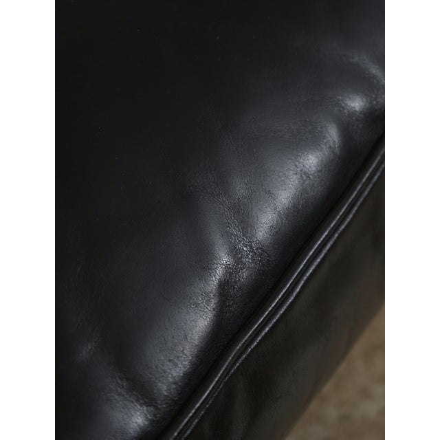 Black Frontgate Black Leather High Quality Club Wing Chair For Sale - Image 8 of 18