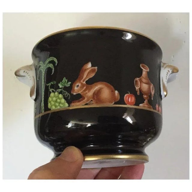 Tiffany private stock Paris porcelain cachepot by Le Tallec for John Loring in the Black Shoulder pattern. Small size -...