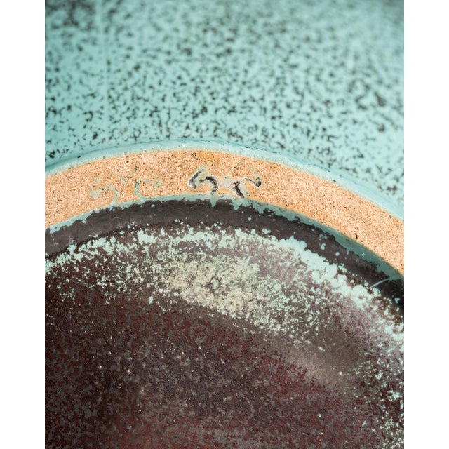 Art Deco Bauhaus Studio Stoneware Vases in Turquoise Reduction Glaze by Richard Uhlemeyer, Germany, 1940s, Set of 2 For Sale - Image 14 of 18
