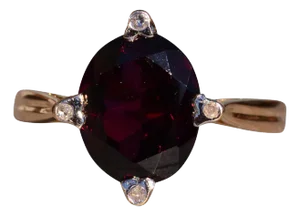 The Intermarche: Garnet and Diamond Ring in Yellow Gold