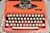 Mid 20th Century Vintage Royal Holland Parade Coral Red Mid Century Modern Typewriter in Case For Sale - Image 5 of 12
