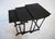 20th Century Antique Victorian Black Lacquer Nest of 3 Tables For Sale - Image 4 of 18
