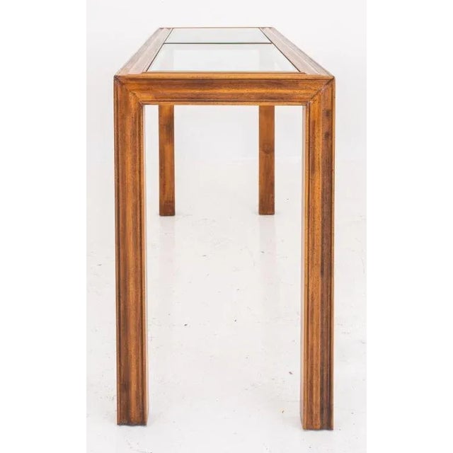 Wood Widdicomb Manner Modern Wood and Glass Table, 1980s For Sale - Image 7 of 10