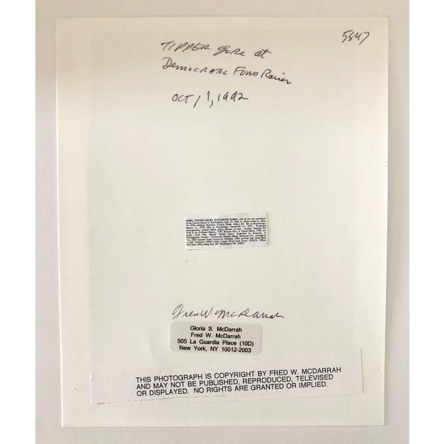 American Fred McDarrah, Vintage Silver Gelatin Photograph Tipper Gore, Democratic Fundraiser 1992 Photo, 1992 For Sale - Image 3 of 4