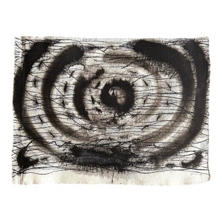 Barbara Beck Mid Century Modern Abstract Black Acrylic Painting on Paper - Signed/Unframed For Sale