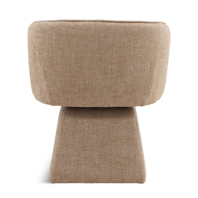 Latte Pedestal Swivel Dining Chair For Sale - Image 4 of 7