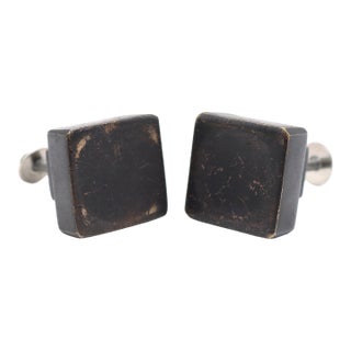 Pair of Modern Oil Rubbed Bronze Square Cabinet Drawer Knobs For Sale