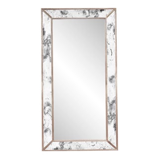Matthew Izzo Home Dion Tall Silver Leaf Antique Wall Mirror For Sale
