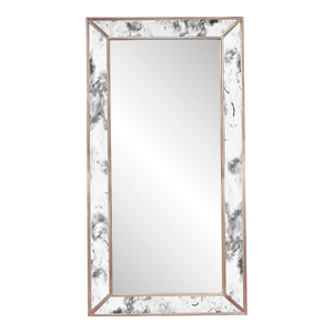 Matthew Izzo Home Dion Tall Silver Leaf Antique Wall Mirror
