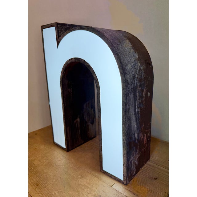 Vintage Illuminated Advertising Letter N, 1960s For Sale - Image 14 of 15