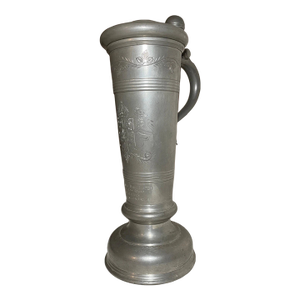 Vintage 45' Beer Stein Pewter Archery Longbow Hand Engraved Award Trophy Pitcher