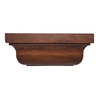 Antique Vintage Solid Wood Floating Wall Shelf For Sale