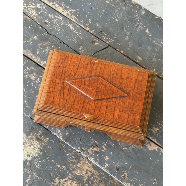 Exceptional Vintage Art Deco Prison Art Shellacked Matchstick Box, Circa 1920s-40s For Sale - Image 9 of 18