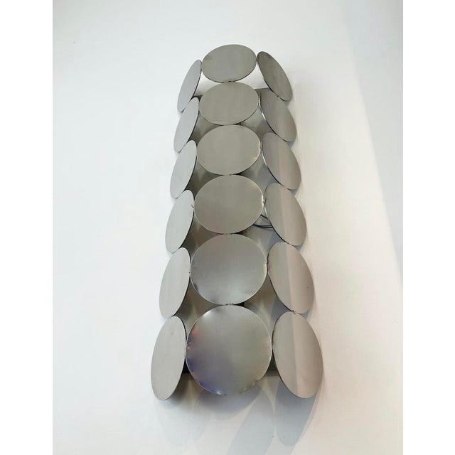 Mirror Effect Wall Light in Metal, 1980 For Sale - Image 4 of 15