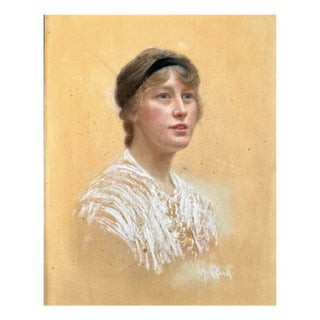 Clark, Young Lady, 1900, Pastel on Paper For Sale