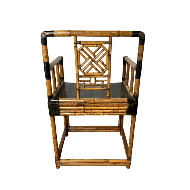 Mid-Century Modern Pavillion Chinoiserie Bamboo Armchair, 1950 For Sale - Image 4 of 9