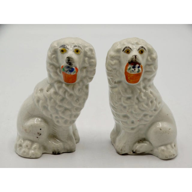 Antique English Staffordshire Dogs With Baskets, a Pair For Sale - Image 9 of 9