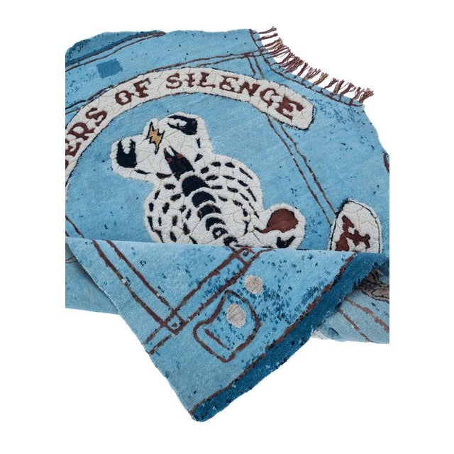 Contemporary Hand-Knotted Riders of Silence Rug in Wool with Silk & Alpaca by Dinodo Studio For Sale - Image 3 of 6