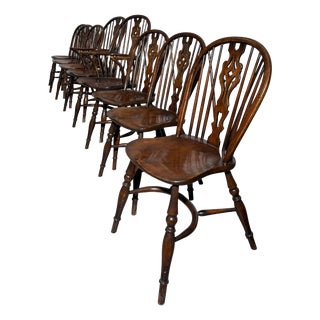 Antique Windsor Chairs in Wood, Set of 8 For Sale