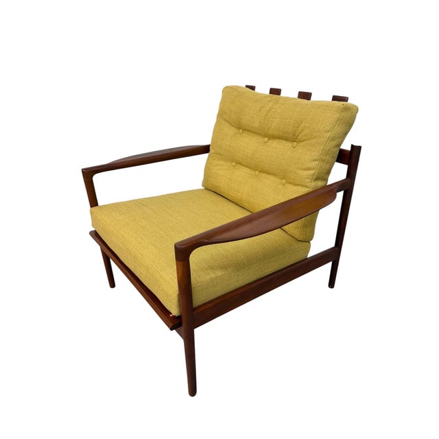 Mid-Century Danish Modern Poul Jensen for Selig Walnut Arm Chairs - Restored! For Sale In Philadelphia - Image 6 of 11