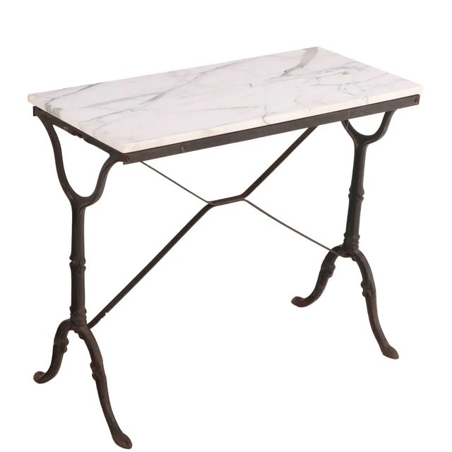 Antique Cast Iron Marble Top Bistro Table For Sale In Washington DC - Image 6 of 6