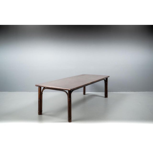 Large Bamboo Table with Wooden Top, 1960s For Sale - Image 4 of 18