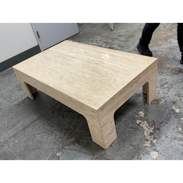 Italian Travertine Coffee Table, Vintage For Sale In San Francisco - Image 6 of 12