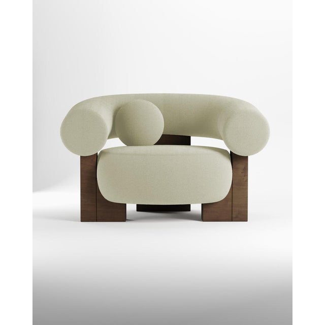 Cassete Armchair in Boucle Beige and Smoked Oak by Alter Ego for Collector, in New conditions. Designed from 2000