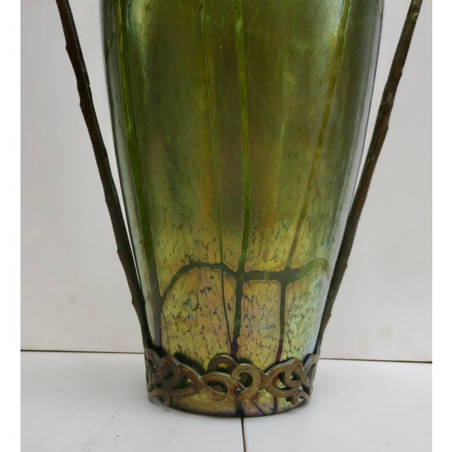 Loetz Bronze Mounted Iridescent Vase Circa 1900 For Sale In New York - Image 6 of 7