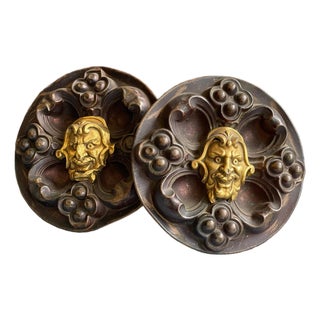 18th c. French Curtain Stays- PAIR- Grotesques For Sale