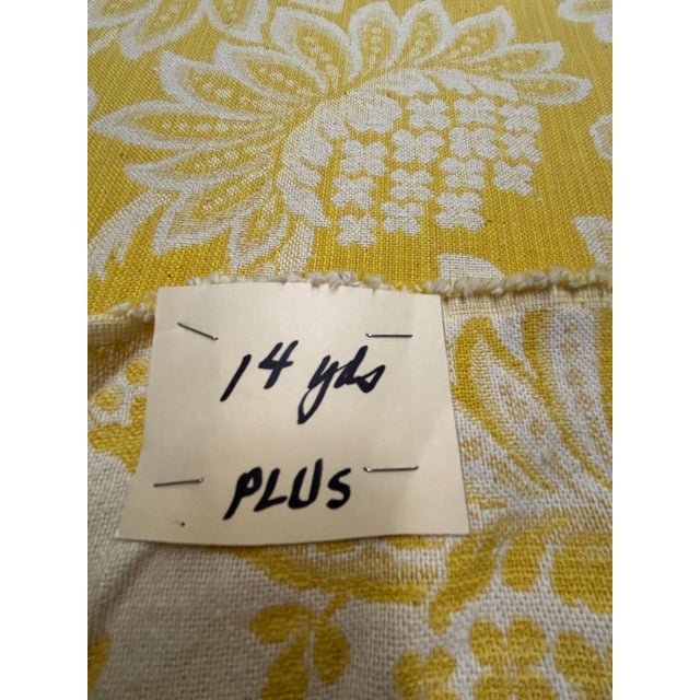 Set of 2 Vintage Bolts of Yellow & White Floral Fabric- 14 Yards & 15+ Yards For Sale In Philadelphia - Image 6 of 6