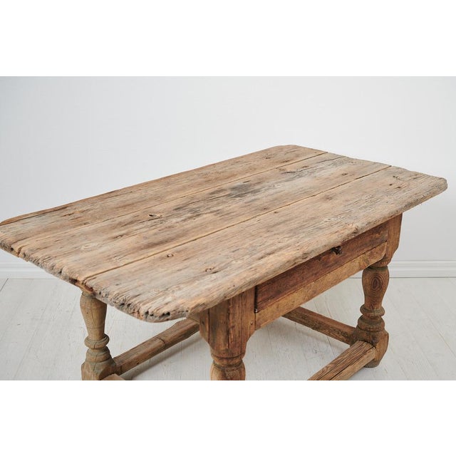 Wood Antique Swedish Baroque Table For Sale - Image 7 of 15