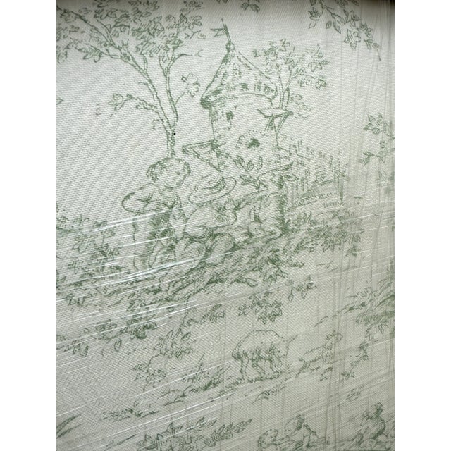 Twin Toile Headboard Say that three times fast---- A pretty arched headboard in a traditonal toile in the green color way...