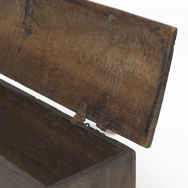 Antique Rustic Farmhouse Spanish Chest in Oak, 1700s For Sale - Image 4 of 14