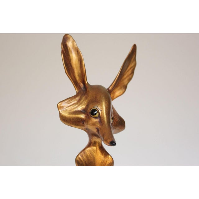 Vintage Gold Leaf Ceramic Fox by Freeman McFarlin Potteries For Sale - Image 9 of 12