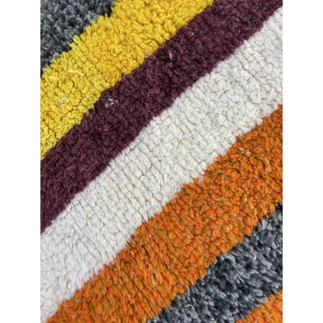 Orange Moroccan Modernist Geometric Orange Wool Rug For Sale - Image 8 of 9