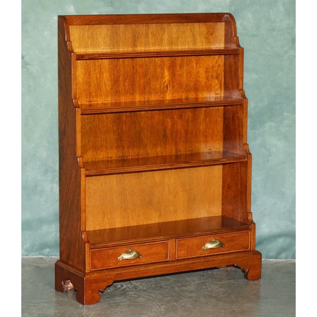 Regency Style Hardwood Waterfall Dwarf Library Bookcases, 1950, Set of ...