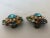 Mid 20th Century Vintage Mexican Colored Crystal and Petit Point Pearl Cluster Earrings - 2 Pieces For Sale - Image 5 of 8