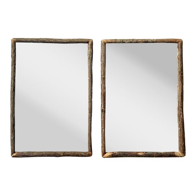 Vintage Rustic Branch Mirror - A Pair For Sale