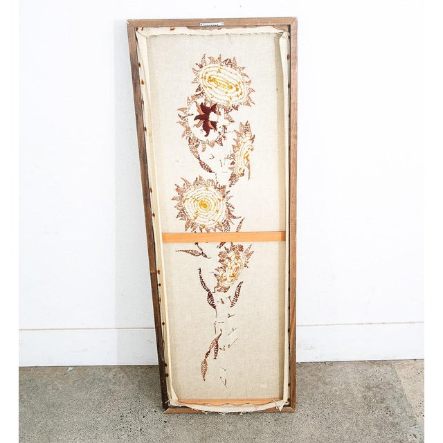Mid-Century Modern Mid Century Modern Vintage Tapestry Wall Hanging Hand Made Sunflowers Floral For Sale - Image 3 of 9