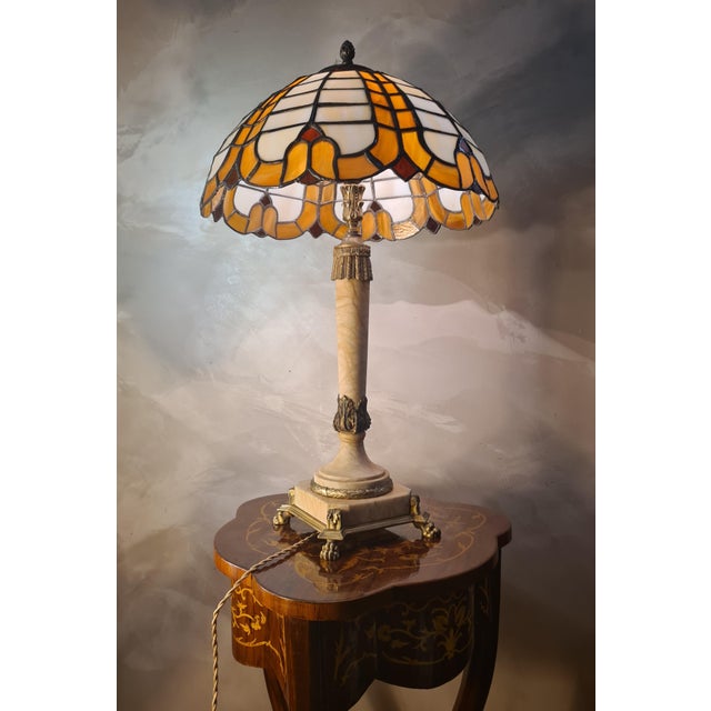 Empire-Style Bronze and Marble Table Lamp, 1890 For Sale - Image 14 of 17