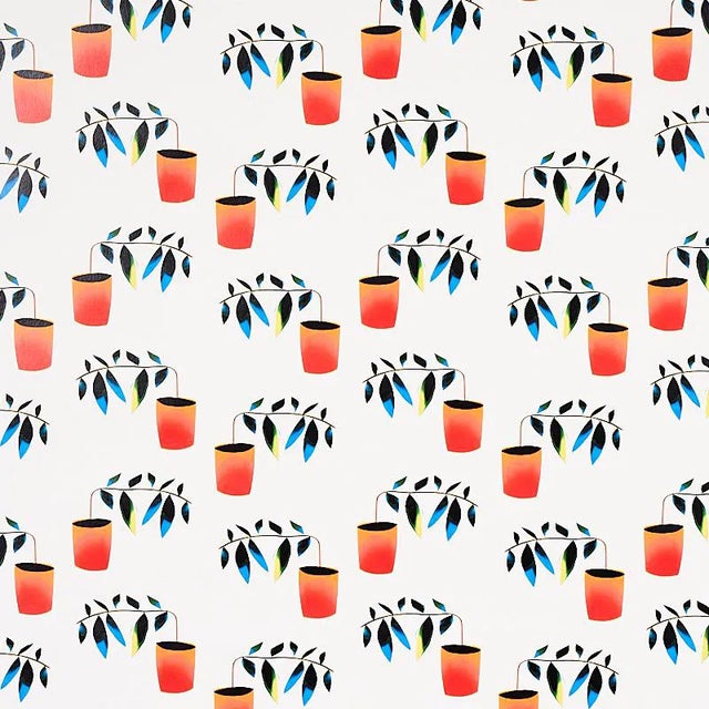 Schumacher X Peg Norriss Reaching Out Wallpaper in Spectrum Multi - 10 Yards For Sale