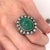 Metal Antique Victorian Era 15 Carat Carved Emerald Beetle Ring With Diamond Halo Size 6.5 For Sale - Image 7 of 7