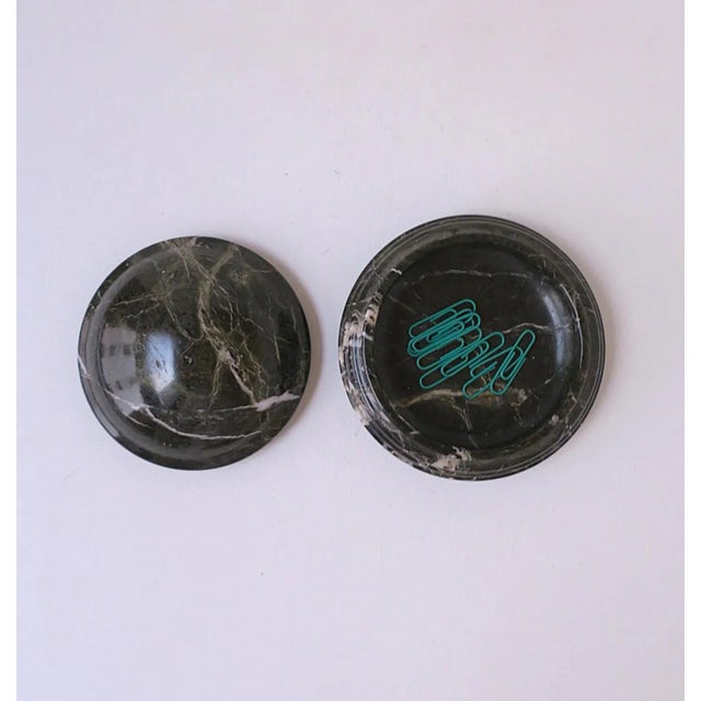 Dark Green Marble Jewlery or Desk Box Dark Green For Sale - Image 8 of 14