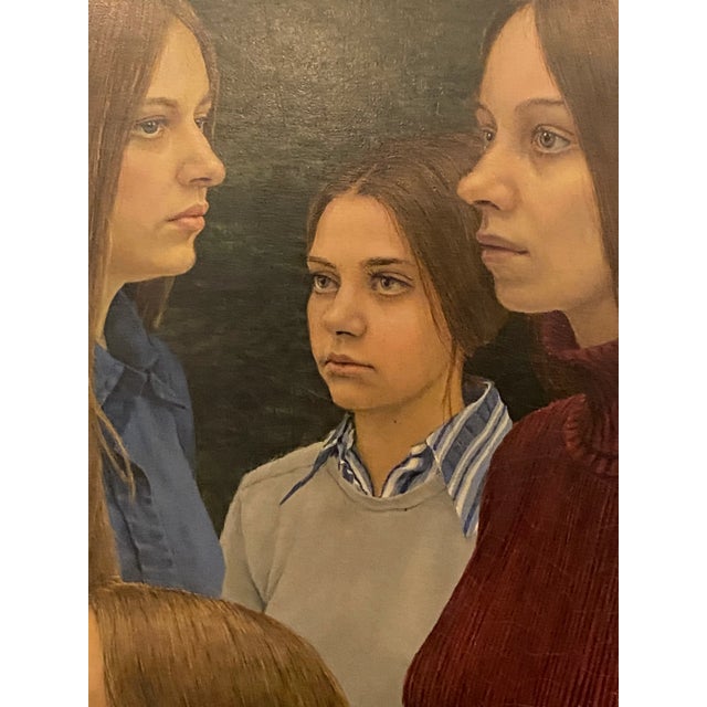 Wood Harold Edmonds - Three Virgins, Signed (1973, Oil on Masonite)/John Currin For Sale - Image 7 of 7